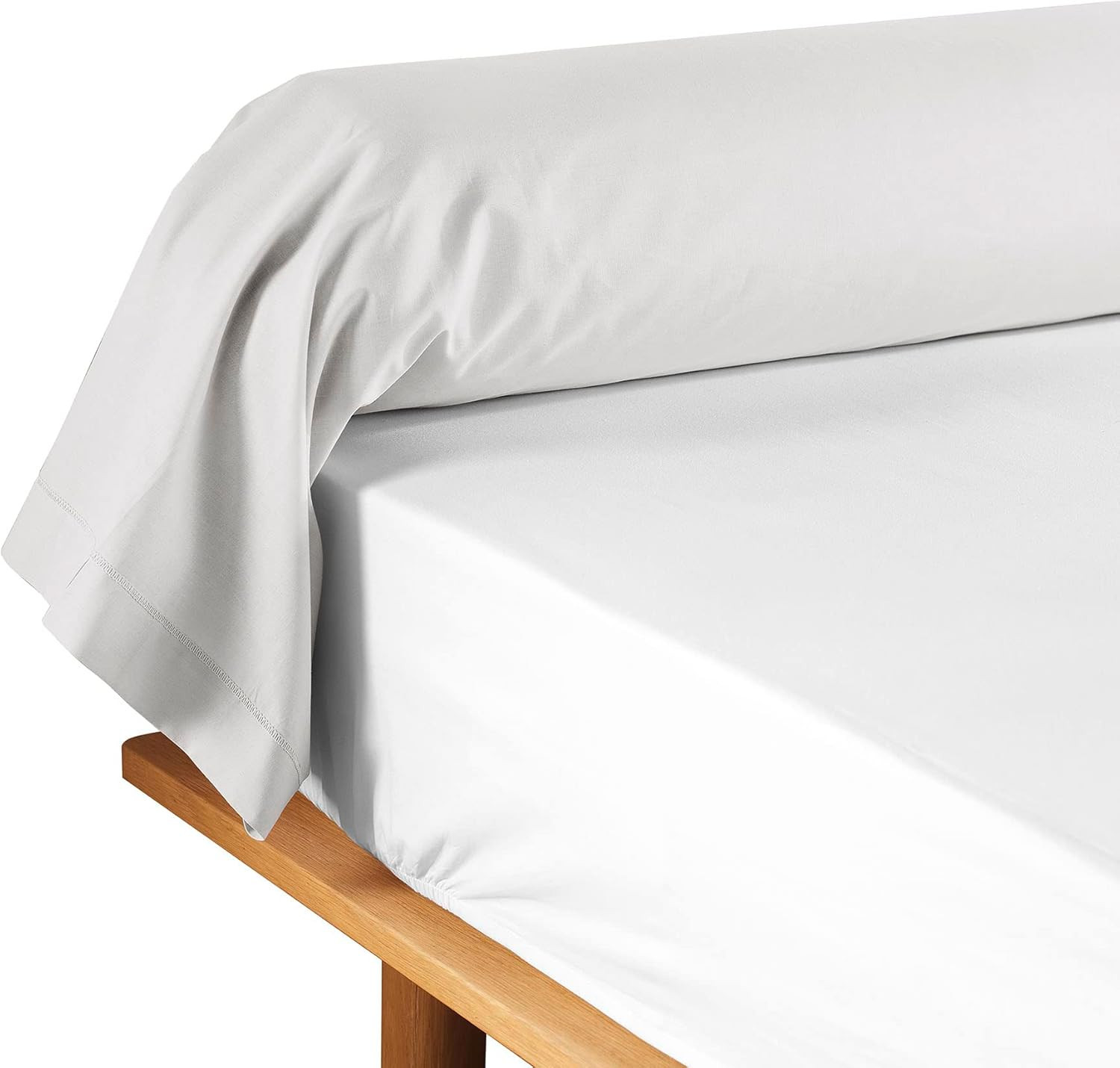 Taie de traversin pur coton blanc 85x185 cm linge de lit Lina
