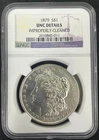 1879-P $1 Morgan Silver Dollar NGC UNC Details Improperly Cleaned