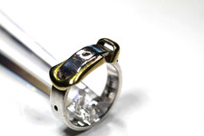 VINTAGE TAXCO 925 STERLING SILVER AND BRASS BELT BUCKLE RING SIZE 7.5