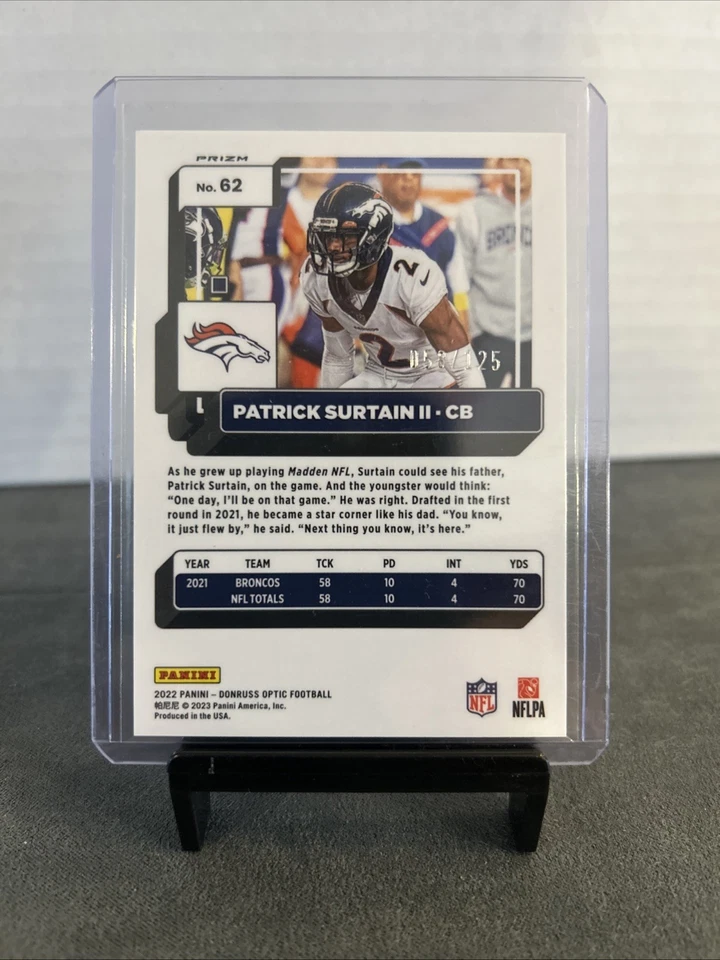 2022 Panini Donruss Optic Patrick Surtain II #62 No Huddle /125 - Image 2 of 3