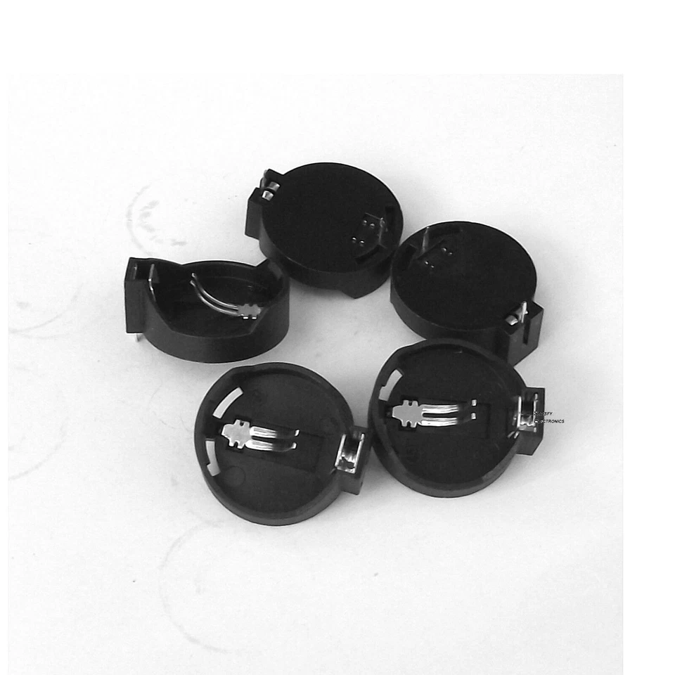 10PCS Button Coin Cell Battery Socket Holder Case Black CR2025 CR2032 - Bild 1 von 1