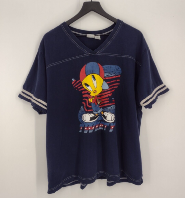Looney Tunes Tweety Blackout Tシャツ 希少 90s VTG 90s Hip Hop Tweety Bird 1998 Warner Bros. Looney Tunes Jersey