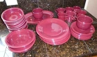 35 Fiesta Ware Fiestaware dinner plate and cup set  Claret Red
