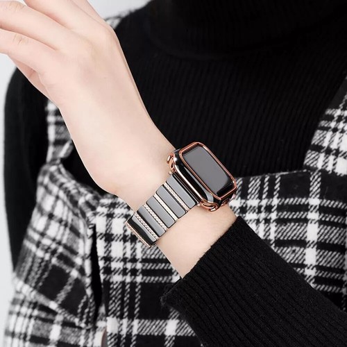 Correa iWatch de cerámica de lujo con estuche para Apple Watch Series 9 8 7 6 5 SE - Imagen 5 de 11