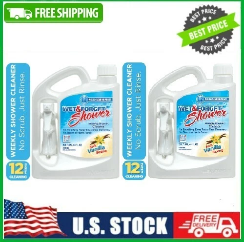 2- PACK Wet & Forget Weekly Shower Cleaner, Vanilla Scent, 64 fl oz