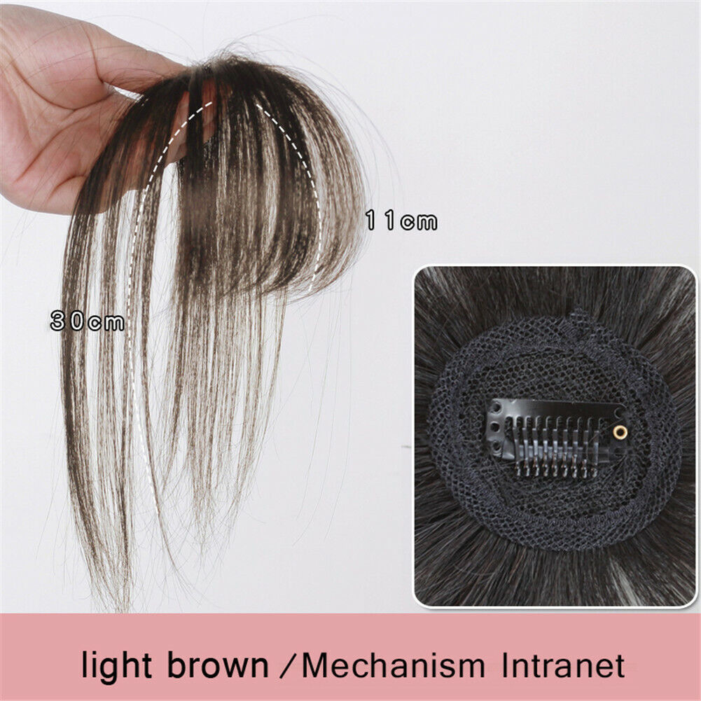 US-STOCK 3D Light Bang Extensin with Temples Human Hair Clip in Straight  Topper | eBay