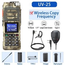 10W BAOFENG UV-25 WALKIE TALKIE LONG RANGE TRI-POWER TWO WAY HAM RADIOS NOAA MIC