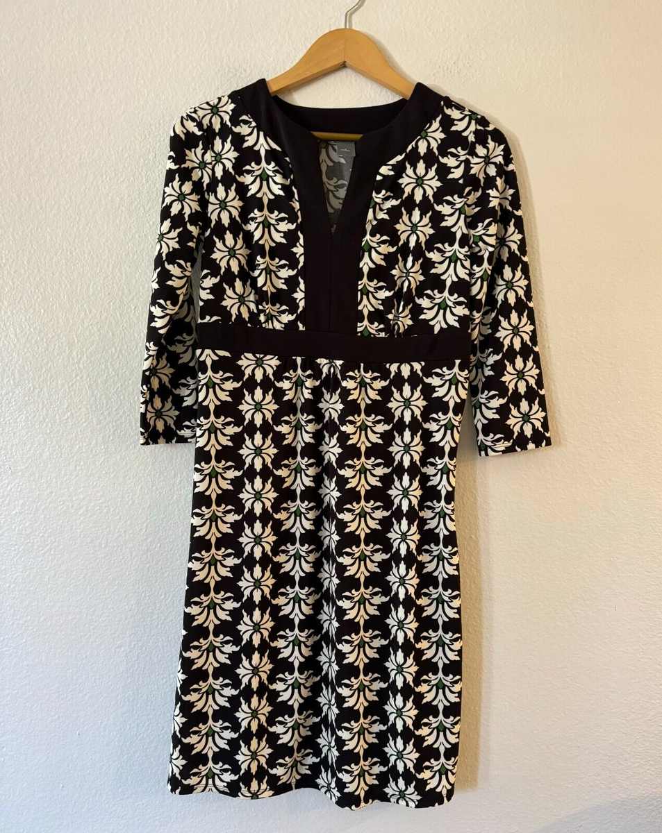 Ann Taylor Empire Waist Shift Dress Size 4 Brown White Floral Damask 3/4 Sleeve | eBay Ann Taylor Empire Waist Shift Dress Size 4 Brown White Floral Damask 3/4 Sleeve | eBay