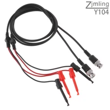 Oscilloscope Probes BNC to Mini Test Clips, BNC to BNC Cable Leads 2 Pack