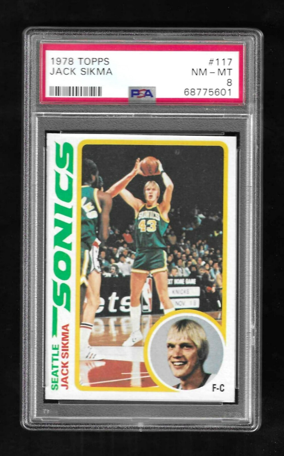 Jack Sikma 1978 Topps ROOKIE basketball card #117 Seattle NBA HOF PSA NM-MT 8