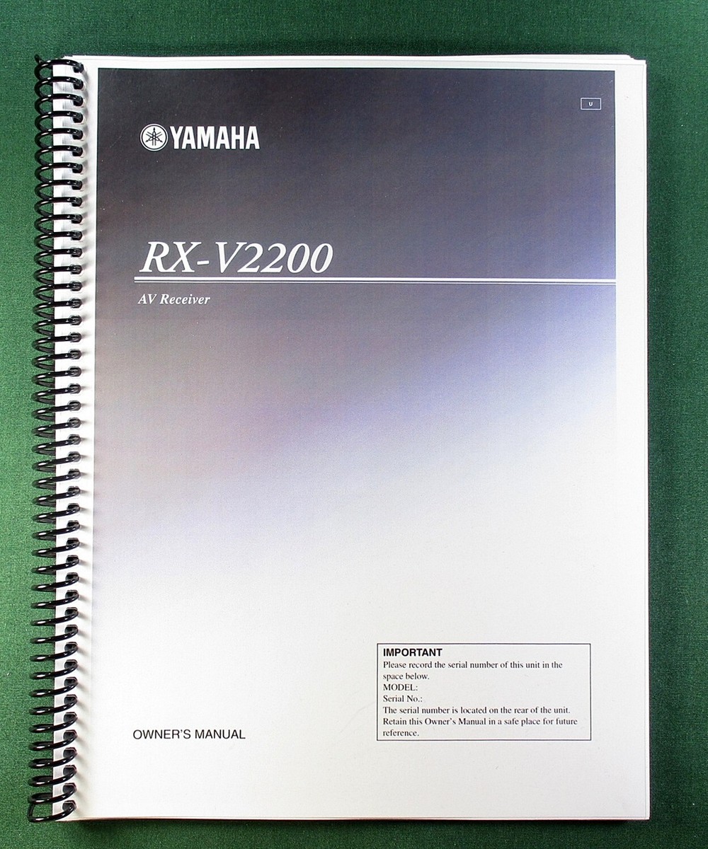 Yamaha RX-V2200 Instruction Manual: 88 Pages & Protective Covers