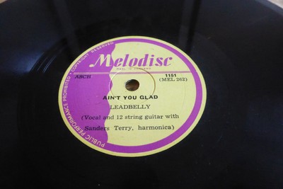 Leadbelly - Goodnight Irene / Ain't You Glad UK 1950 1st Melodisc 1151 Blues 10''