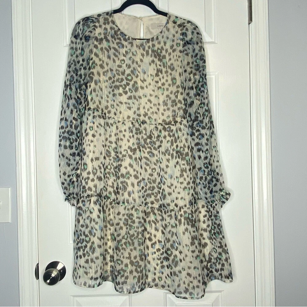 Teal animal top print midi dress