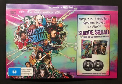 SUICIDE SQUAD (2016) DVD & BLU RAY WITH EXCLUSIVE GRAPHIC NOVEL - EXCELLENT