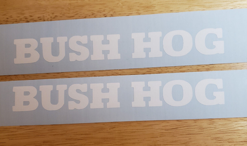 Bush Hog Premium Vinyl Decal Sticker 18" 2-Pack WHITE Equipment and Attachments
