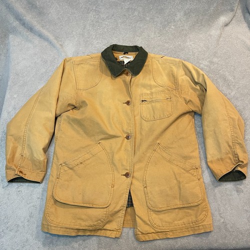 LL Bean Women's Original Field Jacket Chore Barn Coat Cotton Lined L