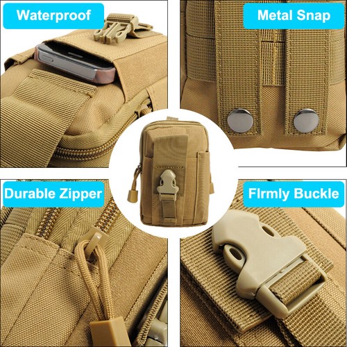 Men's Tactical Molle Pouch Compact Utility Belt Waist Bag Cell Phone Holster US - 第 2/32 張圖片