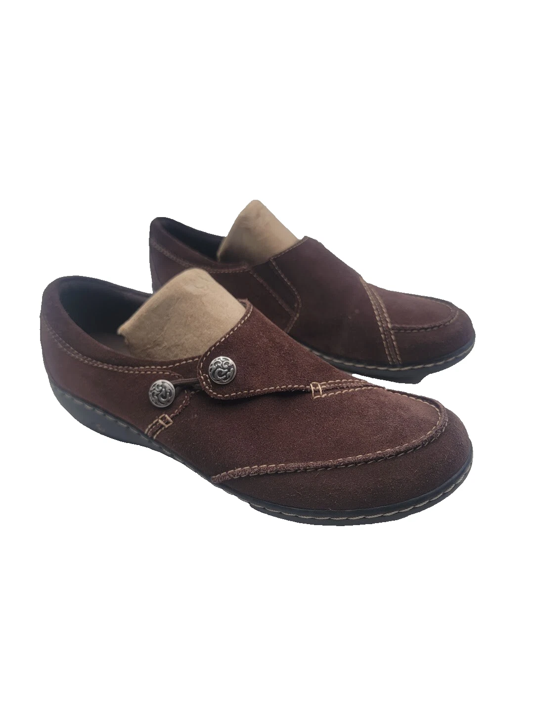 Scarpe slip on Clarks donna taglia 9 5N Ashland Lane casual pelle marrone