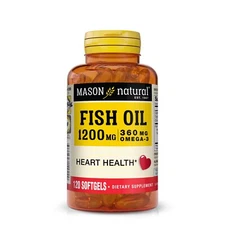 Mason Natural Fish Oil 1,200 mg Omega-3 - Cardiovascular Health, 120 Softgels