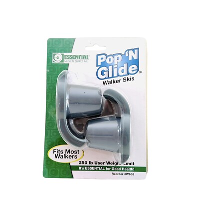 Pop 'N Glide Walker Skis Fits Most Walkers #W605 Essential Medical Company New