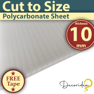 DECORIDEA UK Britshield® 10mm Opal Polycarbonate Roofing Sheet Various Size - UV Protection