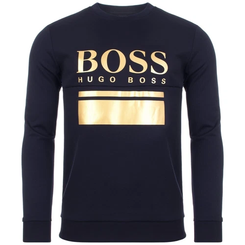 Hugo Boss Slim-Fit Salbo Sweater Athleisure Sweatshirt With Printed Logo Artwork