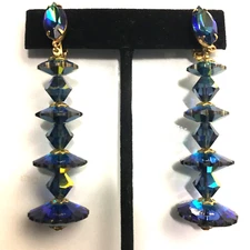 Crystal Dangle Clip-On Earrings