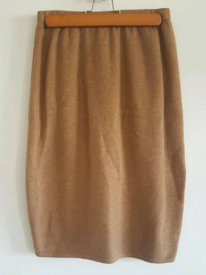 Traje Falda Vintage St. John por Marie Gris Tostado Marrón Doble Tejido De Colección Talla Pequeña S   Foto 4 de 4