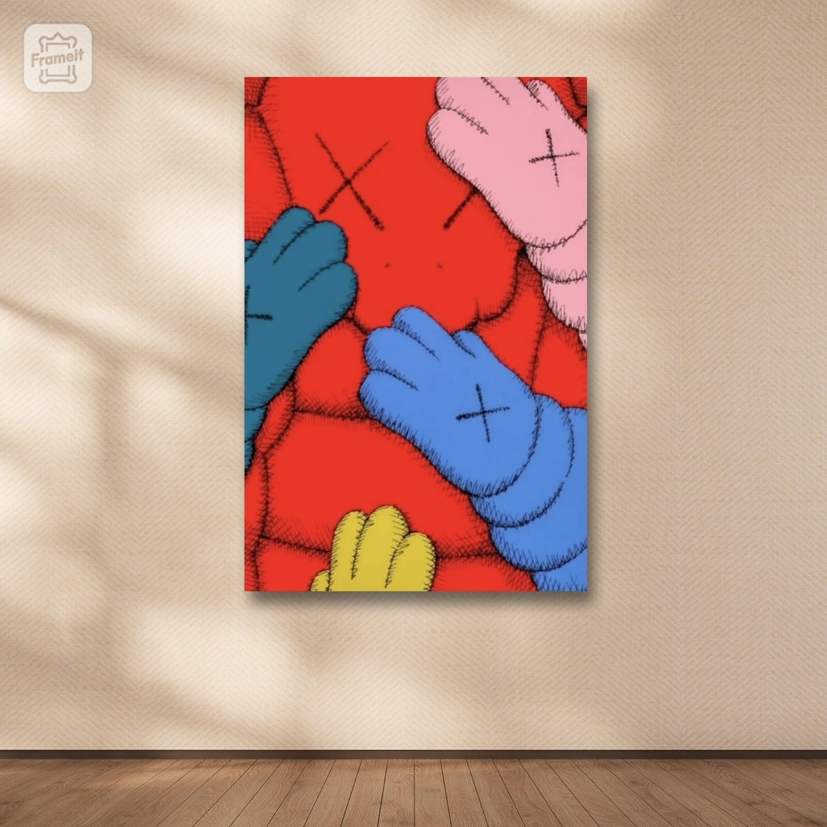 Kaws Hands Art Canvas Poster Wall Art Home Decor | eBay