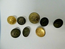 LION AND CROWN COAT OF ARMS   BRASS MILITARY ARMY BUTTONS 