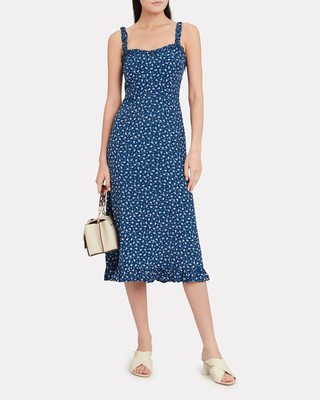 faithfull noemie smocked midi dress