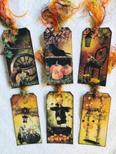 Farmhouse Rustic Autumn Country 6 Gift Hang Tags Scrapbook Cards Journals 355R