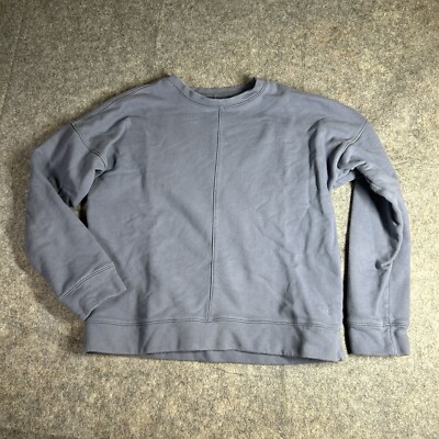 Sweat-shirt femme Albion Fit moyen pervenche col rond cropped