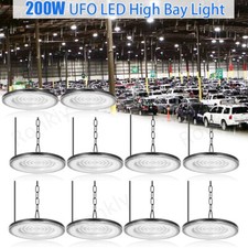 10 Pack 200W UFO Led High Bay Light Warehouse Factory Commercial Light Fixtures