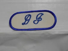 D J  USED EMBROIDERED VINTAGE SEW ON NAME PATCH TAGS ASSORTED COLORS