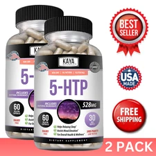 (2 Pack) 5-HTP 60ct Serotonin Sleep Stress Support 5-Hydroxytryptophan