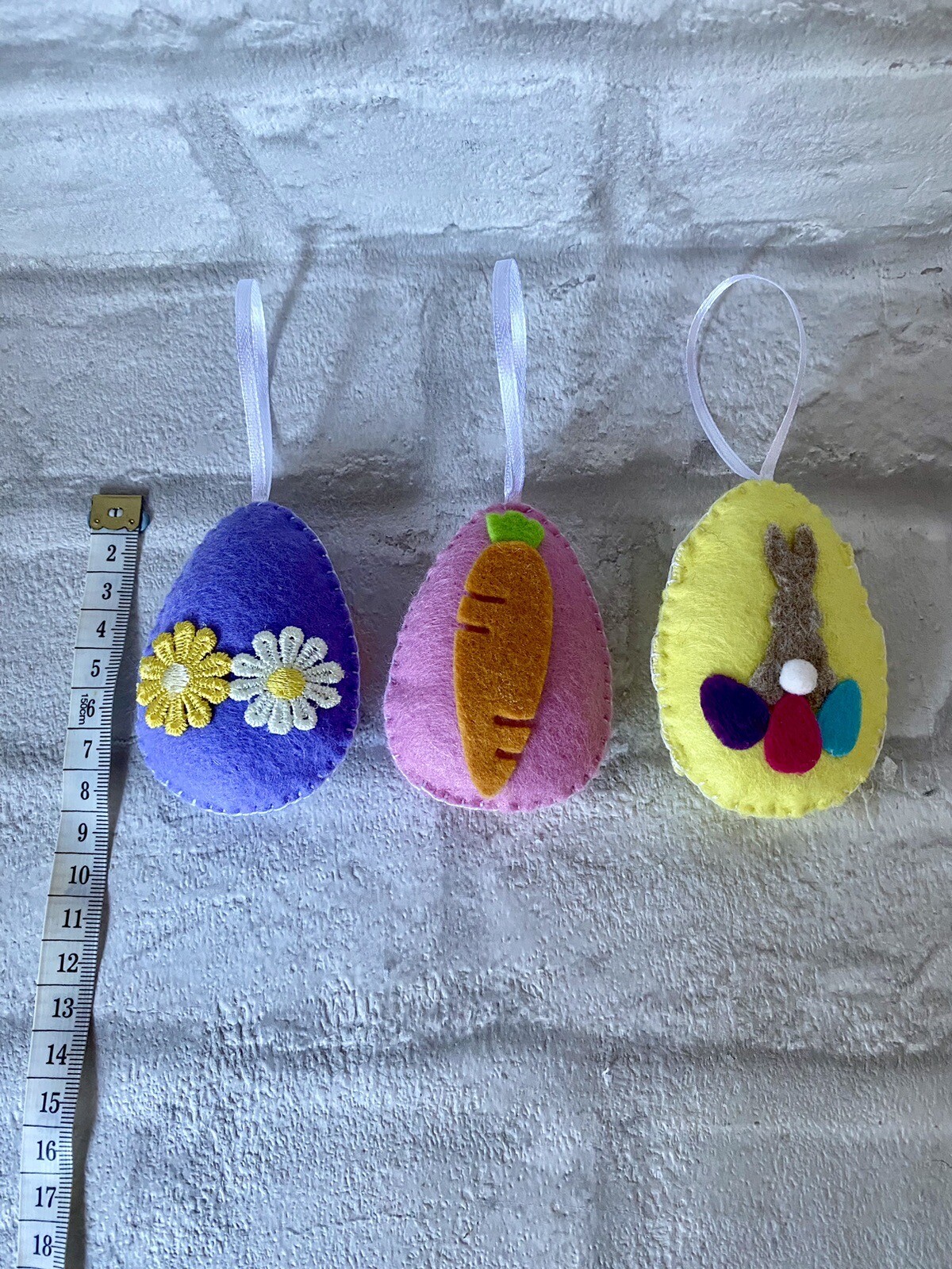 Handmade Set Of 3 Felt Easter Decorations. eBay
