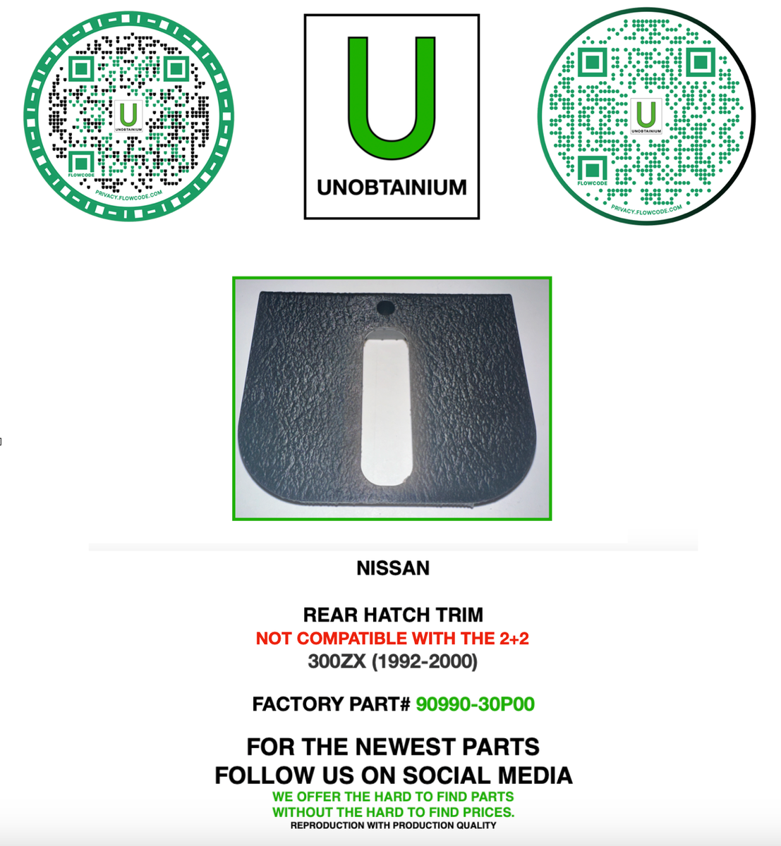 2個セット FITS/FOR NISSAN 300ZX 89-00 REAR HATCH TRIM PART# 90990-30P00 | eBay
