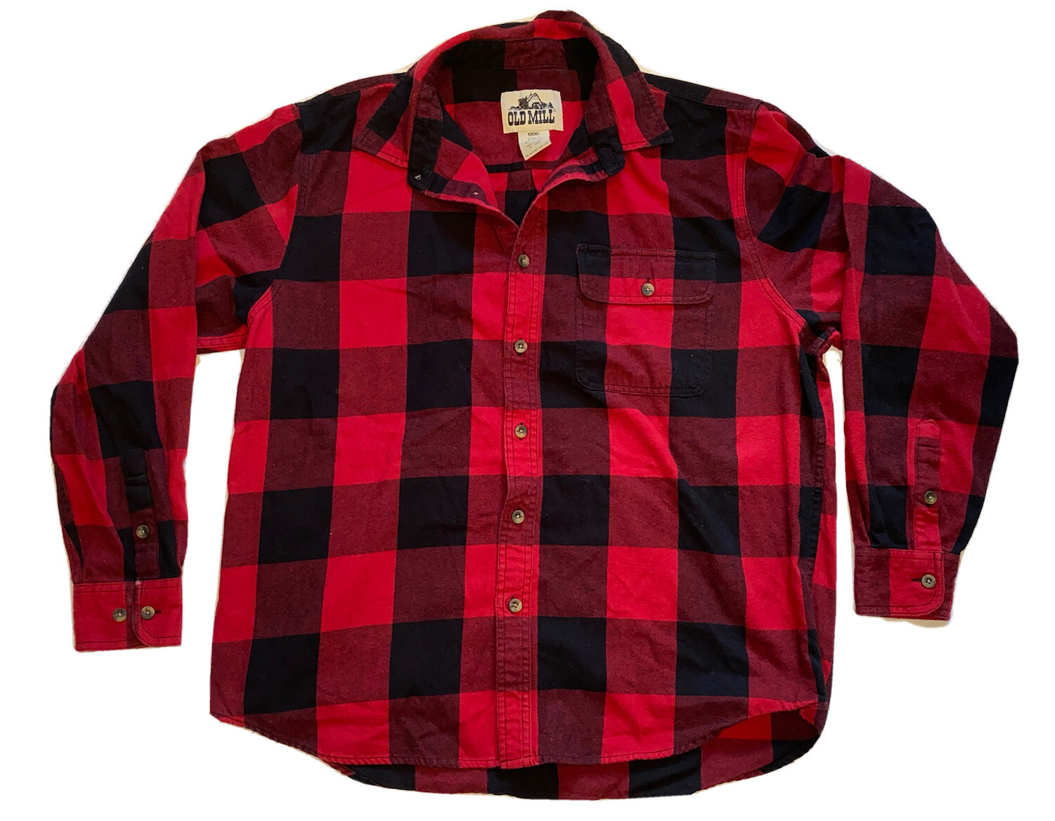 Old Mill Classic Red And Black Flannel Shirt Size XL | eBay