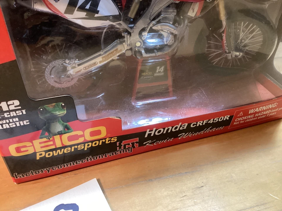 Kevin Windham Honda CRF450R Diecast Dirt Bike Motocross Motocicleta Modelo RARO Foto 4 de 4