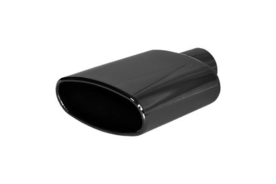 Brand New Black Chrome Exhaust Tip Oval Rolled Slant  2.25'' IN 6''X3'' Out