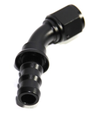 BLACK AN10 10AN AN-10 45 Degree Push On/ Push Lock Hose End Fitting Adapter