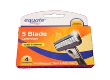 Equate 5 Blade Razor Refill 4 Cartridges  ONLY REFILL (NEW SEALED)