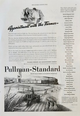 1947 Pullman Standard Train Vintage Ad Appointment with the farmer