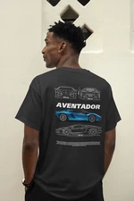 Aventador Fan Art T-Shirt Lamborghini Supercar Graphic Unisex Tee