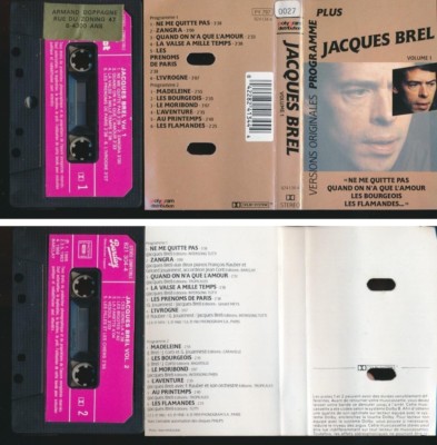 JACQUES BREL K7 AUDIO FRANCE PROGRAMME PLUS VOLUME 1
