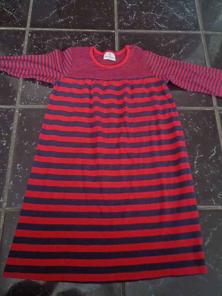 Vestido Camisa Pullover Hanna Anderson American Girl Rojo y Azul a Rayas Talla 130 Foto 2 de 4