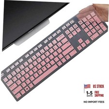Keyboard Cover Skin for Dell KM636 KB216 KB216t KB216d KB216p Gradual Pink
