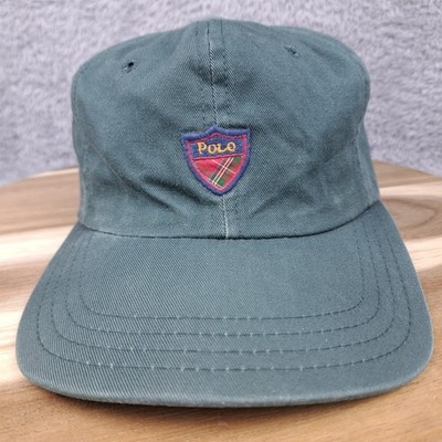 Vintage Polo Ralph Lauren Hat Cap Strapback Green Shield Logo