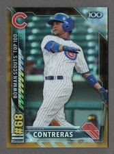 WILLSON CONTRERAS 2016 Bowman Chrome SCOUTS TOP 100 GOLD REFRACTOR #07/50 Cubs
